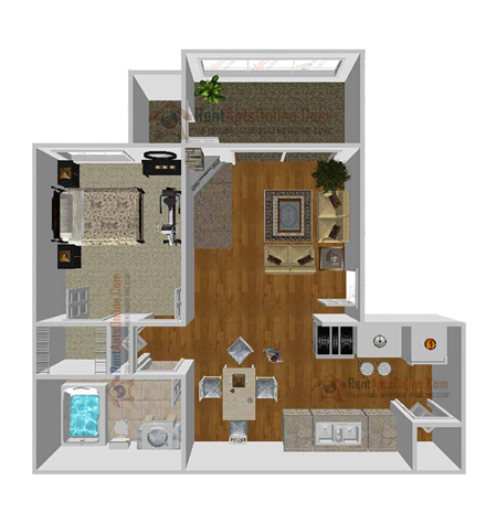 This image displayed is Floor plan A of the floor plans for Mandalay Bay Apartments website