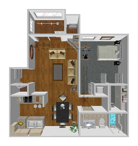 This image displayed is Floor plan B of the floor plans for Mandalay Bay Apartments website